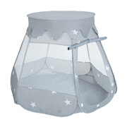 Tente Château Pour Enfants Tente de Jeu Avec Balles Colorées Jouet Cabane Pop-up Château Facile À Monter Maison de Jeu Pour Intérieur et Extérieur, Gris: Blanc/ Gris/ Babyblue/ Rose Poudré