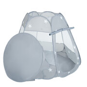 Tente Château Pour Enfants Tente de Jeu Avec Balles Colorées Jouet Cabane Pop-up Château Facile À Monter Maison de Jeu Pour Intérieur et Extérieur, Gris:  Gris-Blanc-Transparent-Babyblue