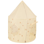 Tente de Jeu Pour Enfants Château Maison de Jeu En Forme De Pavillon De Jeu Avec Balles Pliable Tente Pop-Up Enfant Motifs D'Étoiles Et De Cœurs, Beige Clair