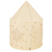 Tente de Jeu Pour Enfants Château Maison de Jeu En Forme De Pavillon De Jeu Avec Balles Pliable Tente Pop-Up Enfant Motifs D'Étoiles Et De Cœurs, Beige Clair