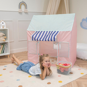 Tente de Jeu Pour Enfants De Magasin De Glaces Forme De Pavillon Pliable En Matériau Respirant Et Résistant Idéal Pour Stimuler La Créativité Intérieur Et Extérieur, Rose