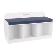 banquette avec étagères pour les enfants KiddyMoon, Blanc/ Bleu Foncé