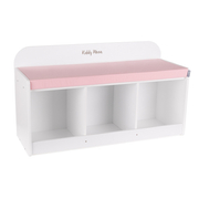 banquette avec étagères pour les enfants KiddyMoon, Blanc/ Rose