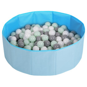piscine à balles multicolores piscine pliable pour les enfant , Bleu:  Blanc/ Gris/ Menthe