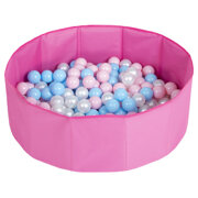 piscine à balles multicolores piscine pliable pour les enfant, rose:babyblue/rose poudre/perle, 100 balles