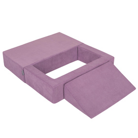 KiddyMoon Canapé en Mousse pour Enfants avec Balles et Pente Parfait Pour la Chambre D'enfant Léger Modulable Confortable Sécurisé Idéal pour Jouer et Se Détendre, violet, Canapé/Pente