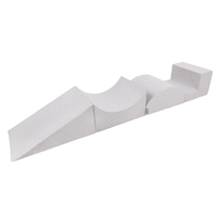 KiddyMoon Aire De Jeux en Mousse avec Rond Piscine à Balles pour Enfants, gris clair: perle/gris/transparent/rose poudré, Piscine (200 Balles) + Version 5