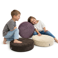 KiddyMoon Ensemble 3 Modules en Mousse pour Enfants pour Chambre D'enfant, beige-brun-violet, Mx3