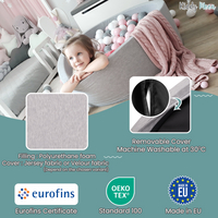 KiddyMoon Piscine à Balles ∅ 7Cm pour Bébé Rond Fabriqué En UE, gris foncé:perle/gris/rose, 90x30cm/200 Balles