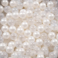 KiddyMoon Balles pour Piscine Colorées ∅6cm Plastique Enfant Bébé Fabriqué en EU, perle/transparent, 300 Balles/6cm