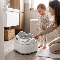 KiddyMoon Pot de Toilette pour Enfants avec Couvercle Verrouillable, gris, UNI