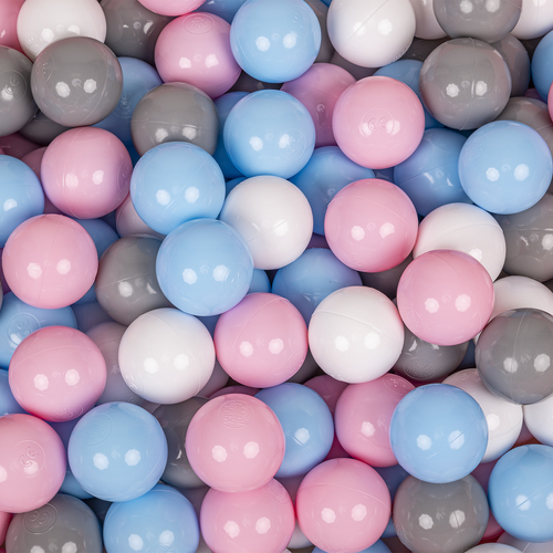 Tente Château Pour Enfants Tente de Jeu Avec Balles Colorées Jouet Cabane Pop-up Château Facile À Monter Maison de Jeu Pour Intérieur et Extérieur, gris:blanc/gris/babyblue/rose poudré, 105x90cm/100 balles
