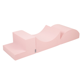 KiddyMoon Aire De Jeux en Mousse avec Carré Piscine À Balles pour Enfants, rose:vert clair/jaune/turq/orange/r.foncé/violet, Piscine (300 Balles) + Version 6
