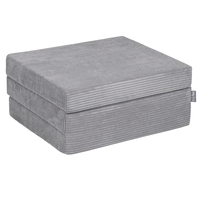 KiddyMoon Matelas Enfant Pliable en Mousse Matelas Pouf pour Tout-Petits, Chambre d'Enfant, gris foncé, Matelas
