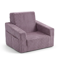KiddyMoon Fauteuil Pliable pour Enfant en Mousse Canapé Convertible 2 en 1, violet, UNI