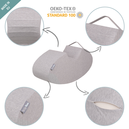 KiddyMoon Hopper Bascule-Sauteur pour les Enfants Bébé Balancelle Bean, gris clair, 78x35x25cm