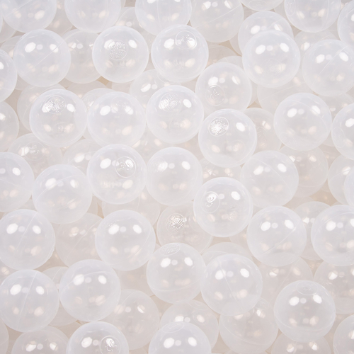KiddyMoon Balles Colorées Plastique ∅7cm pour Piscine Enfant Bébé Fabriqué en EU, transparent, 100 Balles/7cm