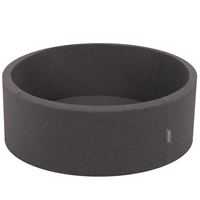 KiddyMoon Piscine à Balles ∅ 7Cm pour Bébé Rond Fabriqué En UE, gris foncé:blanc/gris/babyblue/rose poudre, 90x30cm/300 balles