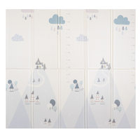 KiddyMoon Tapis de Jeu pour Enfant Bébé Tapis Mousse Tapis de Sol Tapis d'éveilBebe Reversible Stimulation De L'Imagination Pliable Pour L'Intérieur Et L'Extérieur, gris-montagnes, 180x200x1,5cm