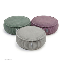KiddyMoon Pouf enfant en mousse avec housse amovible, gris clair, L