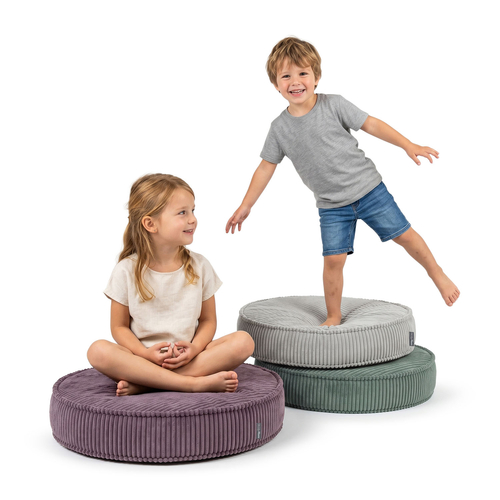 KiddyMoon Ensemble 3 Modules en Mousse pour Enfants pour Chambre D'enfant, vert-gris clair-violet, Lx3