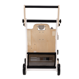 KiddyMoon Trotteur avec un Tableau D'activité, Chariot de Marche pour Bébé, Noir-Blanc, Poignée réglable