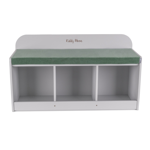 banquette avec étagères pour les enfants KiddyMoon, gris/vert forêt , UNI