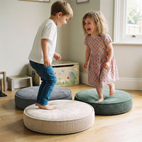 KiddyMoon Ensemble 3 Modules en Mousse pour Enfants pour Chambre D'enfant, vert-beige-gris foncé, Lx3