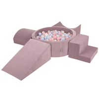 KiddyMoon Parcours Motricité En Mousse Avec Balles Enfants Favorise Créativité, Violet : bleu pastel/perle/rose poudré/blanc, Piscine (300 Balles) + Version 5