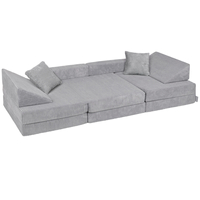 KiddyMoon Canapé Pliant pour Enfants, Canapé Convertible pour Chambre et Salle de Jeux, Matelas au Sol, Mini-Canapé, gris foncé, Canapés avec 2 Oreillers