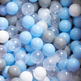 Parc Bébé avec Balles Plastiques Aire De Jeu Pliable Basket Football, Bleu foncé:gris/blanc/transparent/babyblue, 400 balles