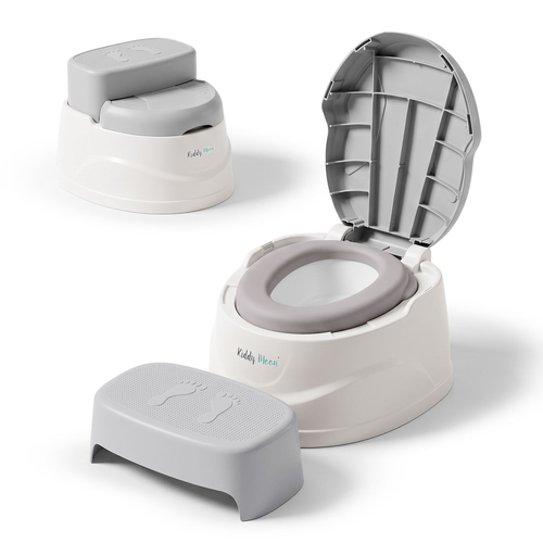 KiddyMoon Pot de Toilette pour Enfants Antidérapante Couvercle Verrouillable, gris, UNI