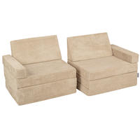 KiddyMoon Canapé Pliant pour Enfants, Canapé Convertible pour Chambre et Salle de Jeux, Matelas au Sol, Mini-Canapé, beige, Canapés