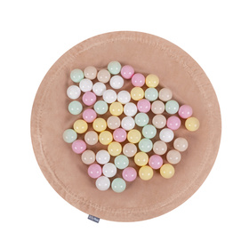 KiddyMoon tapis d'éveil sac à jouets 2en1 pour enfants, rose de sables:beige pastel/jaune pastel/blanc/menthe/rose poudré, XL/50 balles