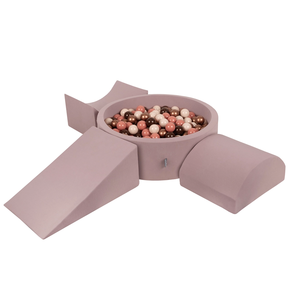 Aire De Jeux En Mousse KiddyMoon Avec Piscine à Balles (200 Balles) – Modules Sensoriels, Housse Lavable, Oeko-Tex