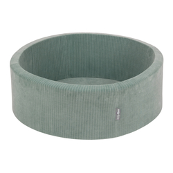 KiddyMoon Piscine pour Enfants Mousse Côtelé Pour Motricité Bébé, vert, 90x30/SANSballes