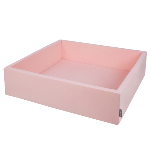 KiddyMoon Piscine À Balles Grande Carré pour Bébé, Fabriqué en UE, rose, 120x30cm/SANSballes