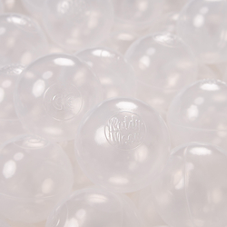 KiddyMoon Balles pour Piscine Colorées ∅6cm Plastique Enfant Bébé Fabriqué en EU, transparent, 200 Balles/6cm