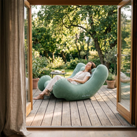 KiddyMoon Fauteuil à Bascule Gonflable À Bascule Pour l'intérieur et l'extérieur avec Poignées Et Pompe, sauge, L