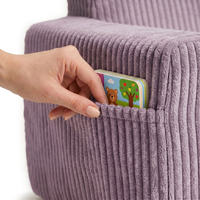 KiddyMoon Fauteuil Pliable pour Enfant en Mousse Canapé Convertible 2 en 1, violet, UNI