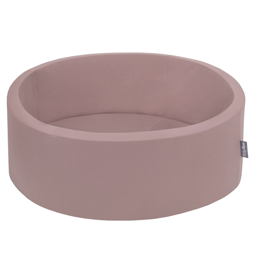 KiddyMoon piscine à balles ronde en mousse pour bébé et enfant, bassin sensoriel intérieur, housse lavable, inclus balles sécurisées, Béruée: beige pastel/rose poudre/perle/violet, 90x30cm/300 balles