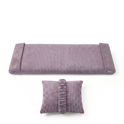 KiddyMoon Matelas avec Oreiller Set pour Planche D'équilibre Housse Amovible en Tissu Côtelé, violet, Matelas/Oreiller