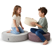KiddyMoon Ensemble 3 Modules en Mousse pour Enfants pour Chambre D'enfant, beżowy-fioletowy-jasnoszary