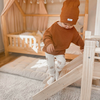 KiddyMoon aire de jeux en bois avec toboggan pour enfants, , UNI