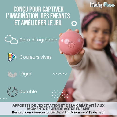 KiddyMoon Balles Colorées Plastique ∅7cm pour Piscine Enfant Bébé Fabriqué en EU, rose poudré/transparent, 50 Balles/7cm