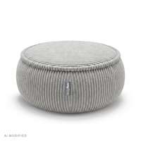 KiddyMoon Pouf enfant en mousse avec housse amovible, gris clair, L