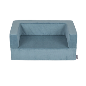 KiddyMoon Canapé en Mousse pour Enfants avec Balles Pour chambre d'enfant Léger Modulable Confortable Housse Amovible Parfait pour Jouer Lire et Se Détendre, bleu, Canapé