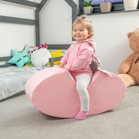 KiddyMoon Hopper Bascule-Sauteur pour les Enfants Bébé Balancelle Bean, rose, 78x35x25cm