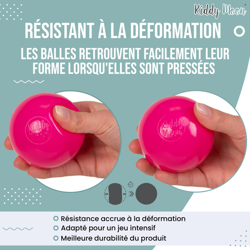 KiddyMoon Balles Colorées Plastique ∅7cm pour Piscine Enfant Bébé Fabriqué en EU, noir/rouge, 200 Balles/7cm