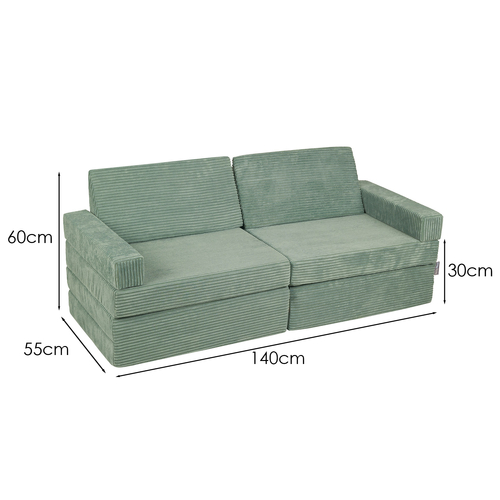 KiddyMoon Canapé Pliant pour Enfants, Canapé Convertible pour Chambre et Salle de Jeux, Matelas au Sol, Mini-Canapé, vert, Canapés